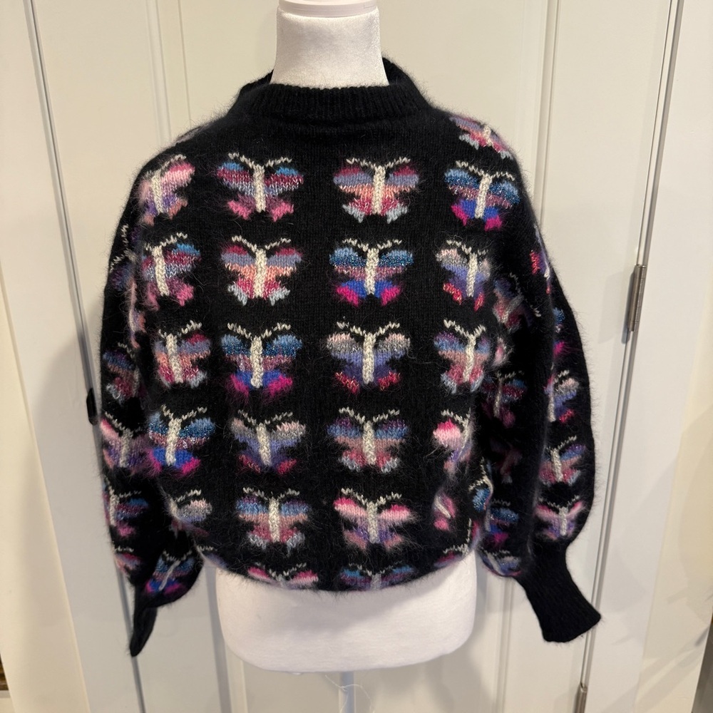 The Covent Garden Collection Susie Lee Angora Sweater Butterflies Vintage